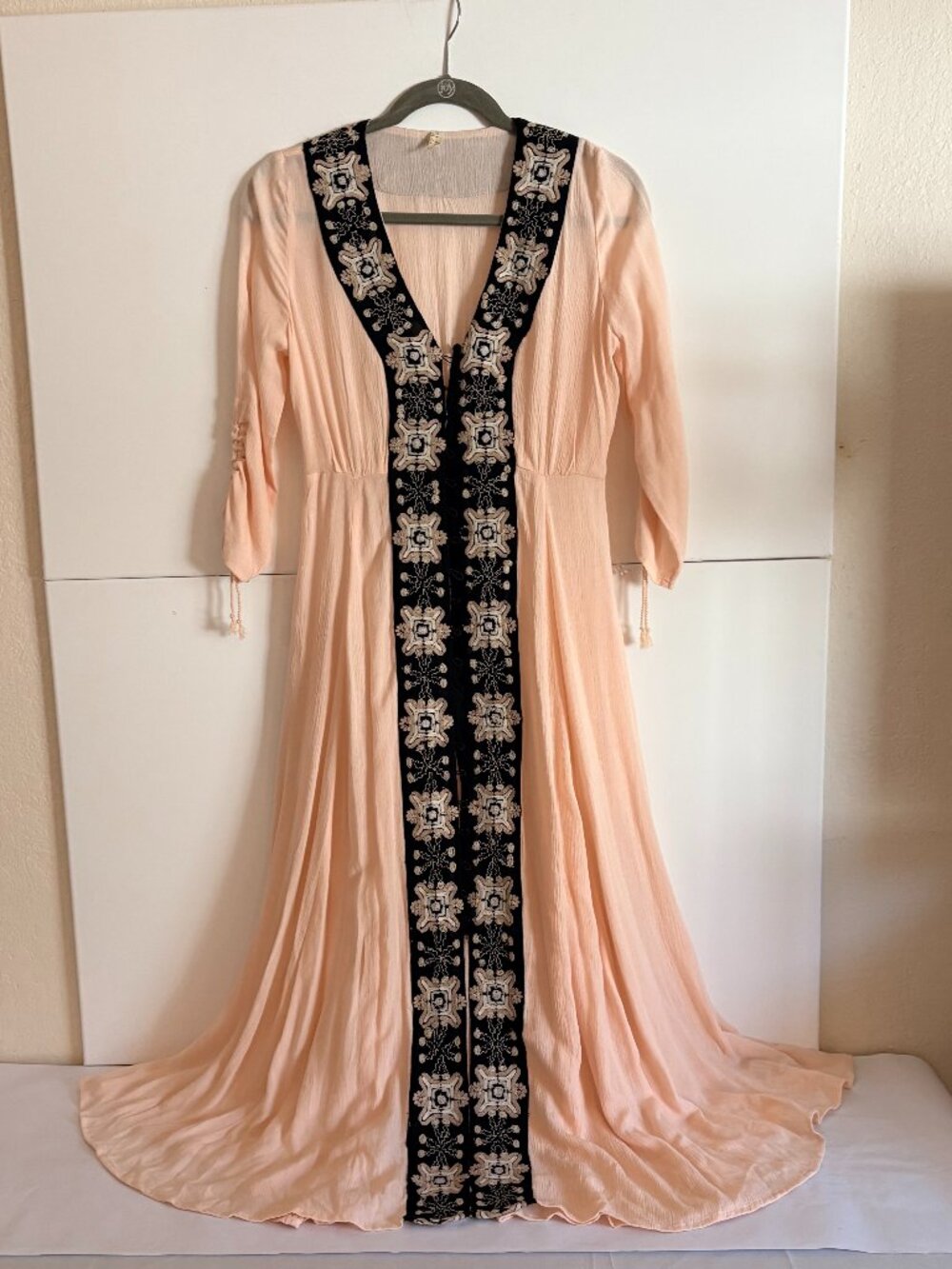 Free People Journey To The Horizon Embroidered Maxi Dress Pink Sz 2 (S) Women’s - Picture 2 of 9
